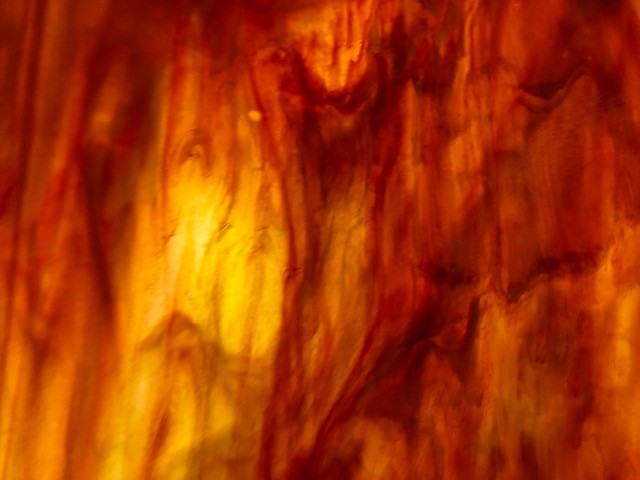 Ice Glass Semi Translucent Red Orange Yellow Streaky