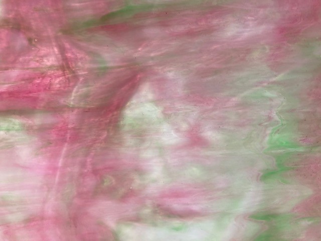 Antique Opalescent Pink/ Green/ White