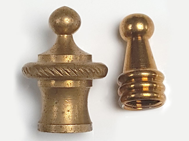 Antique brass outlet finials for lamps
